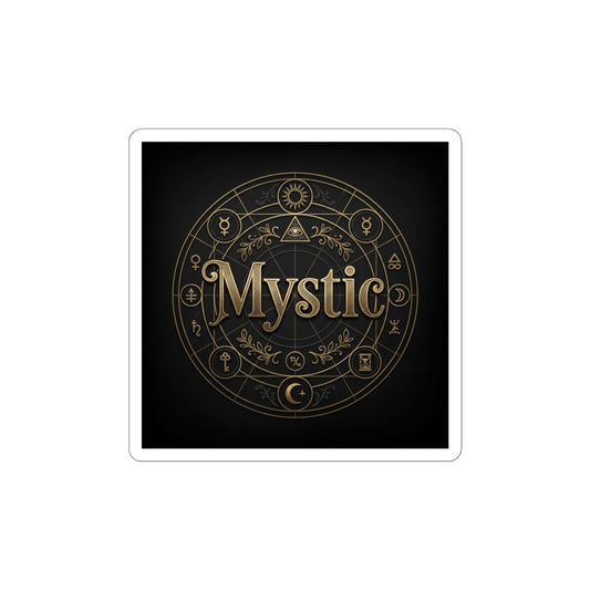 Mystic Circle Sticker | Tarot & Occult Typography, Esoteric Symbol Decal