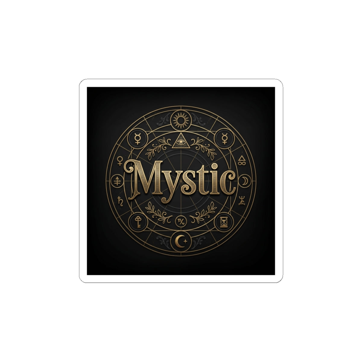 Mystic Circle Sticker | Tarot & Occult Typography, Esoteric Symbol Decal