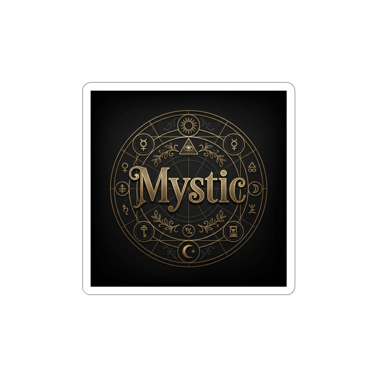 Mystic Circle Sticker | Tarot & Occult Typography, Esoteric Symbol Decal