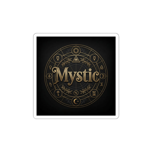 Mystic Circle Sticker | Tarot & Occult Typography, Esoteric Symbol Decal