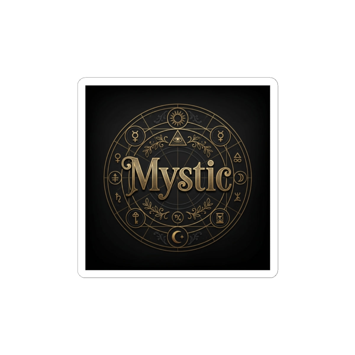 Mystic Circle Sticker | Tarot & Occult Typography, Esoteric Symbol Decal